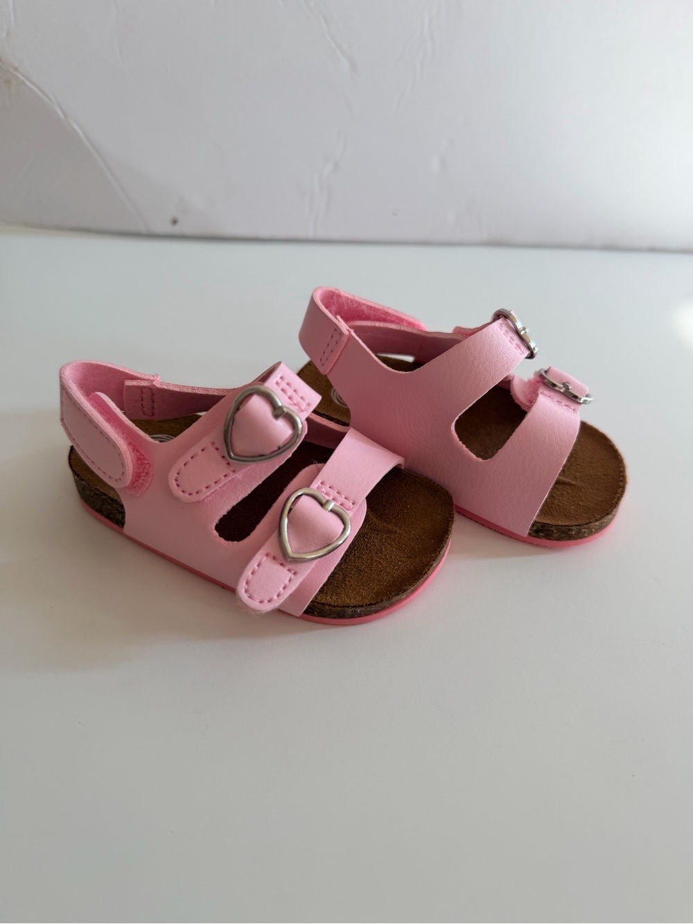 Wonder Nation Pink Heart Buckle Toddler Sandals